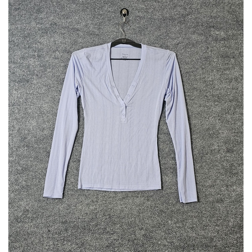 Negative Underwear Women's Whipped Henley Long Sleeve Top Size Medium